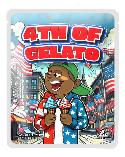 4th of Gelato Customizable 3.5g Mylar Bags