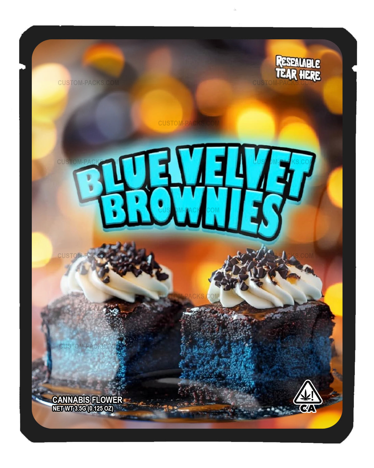 Blue Velvet Brownies front