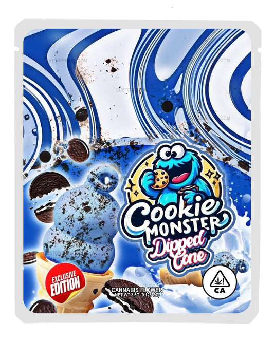 Cookie Monster Dipped Cone front