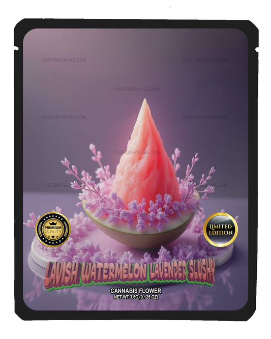 Lavish Watermelon Lavender Slushy Customizable 3.5g Mylar Bags