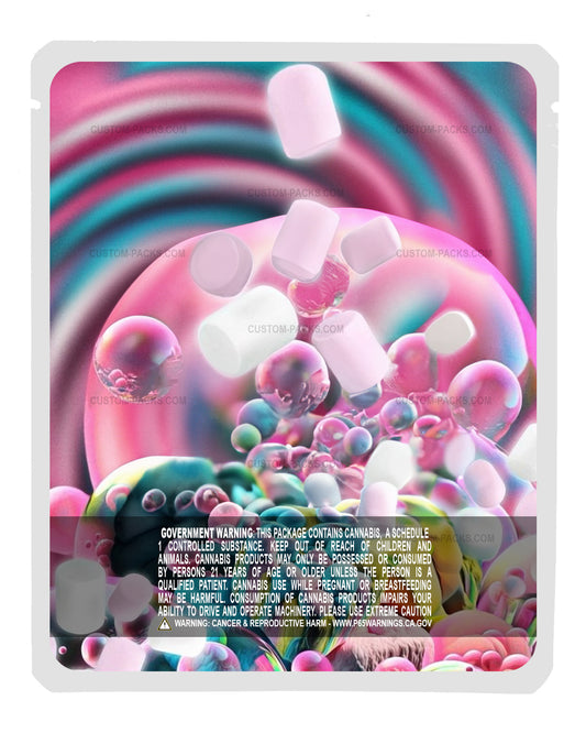 Marshmallow Bubblegum Customizable 3.5g Mylar Bags