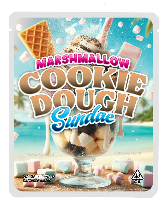 Marshmallow Cookie Dough Sundae Customizable 3.5g Mylar Bags