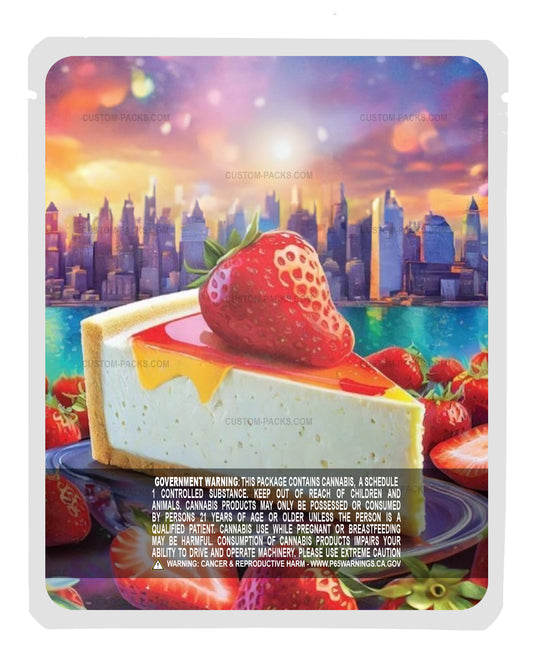 New York Strawberry Cheesecake Customizable 3.5g Mylar Bags