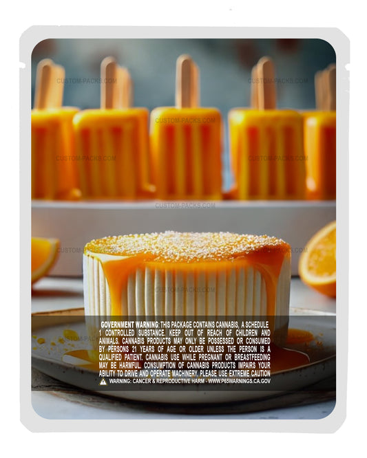 Orange Creamsicle Cheesecake Customizable 3.5g Mylar Bags