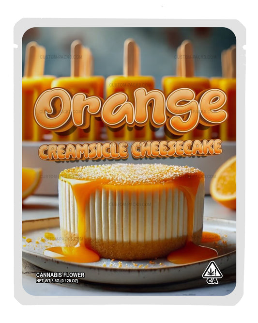 Orange Creamsicle Cheesecake Customizable 3.5g Mylar Bags