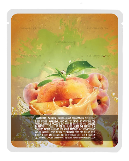 Peach Customizable 3.5g Mylar Bags