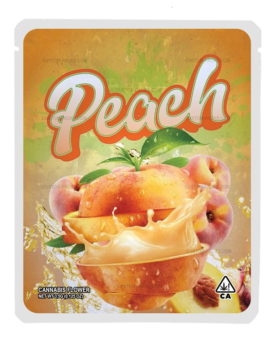 Peach Customizable 3.5g Mylar Bags