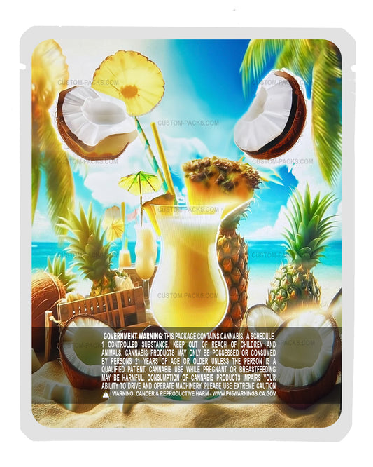 Pina Colada Customizable 3.5g Mylar Bags