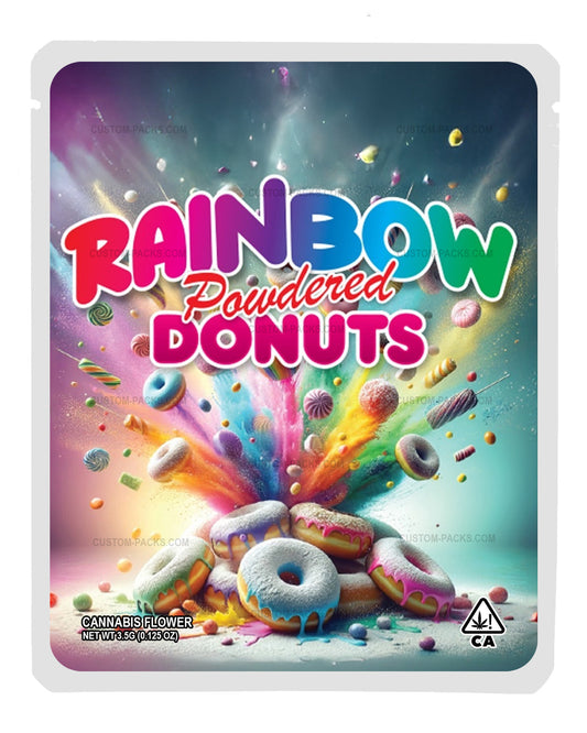 Rainbow Powdered Donuts front