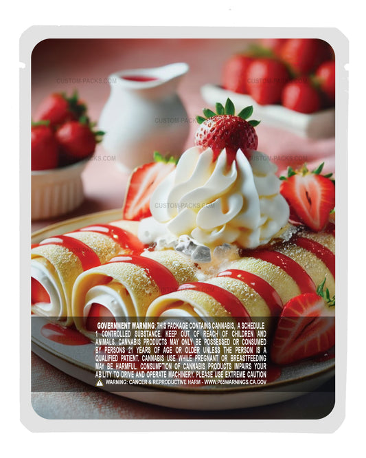 Strawberry Cheesecake Crepes Customizable 3.5g Mylar Bags