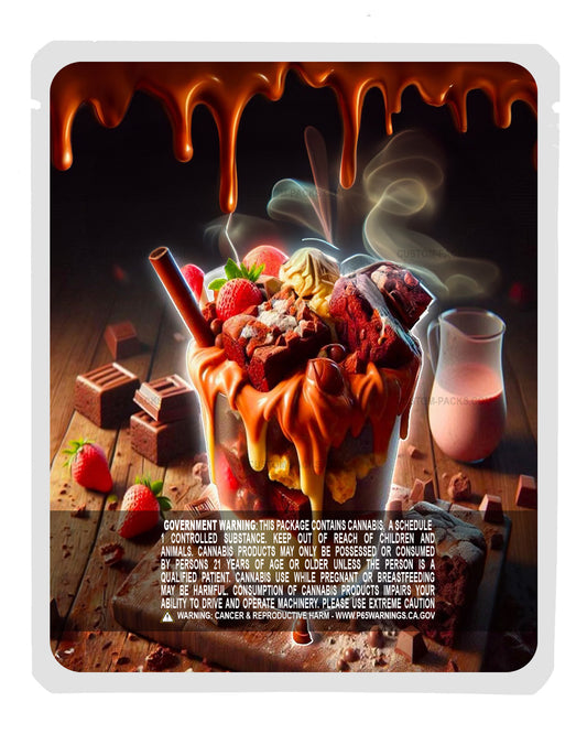 Strawberry Chocolate Brownies Customizable 3.5g Mylar Bags