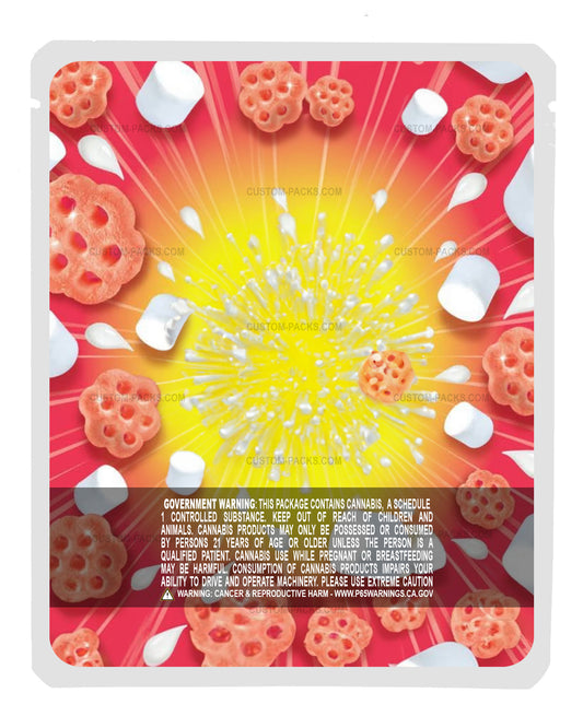 Strawberry Honeycomb Marshmallows Customizable 3.5g Mylar Bags