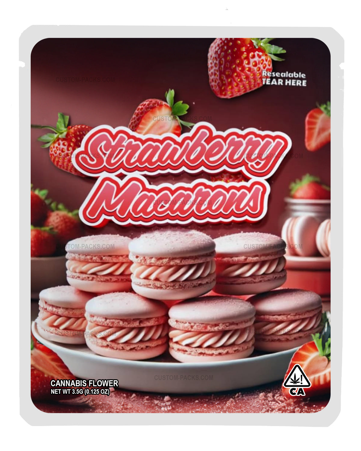 Strawberry Macarons front