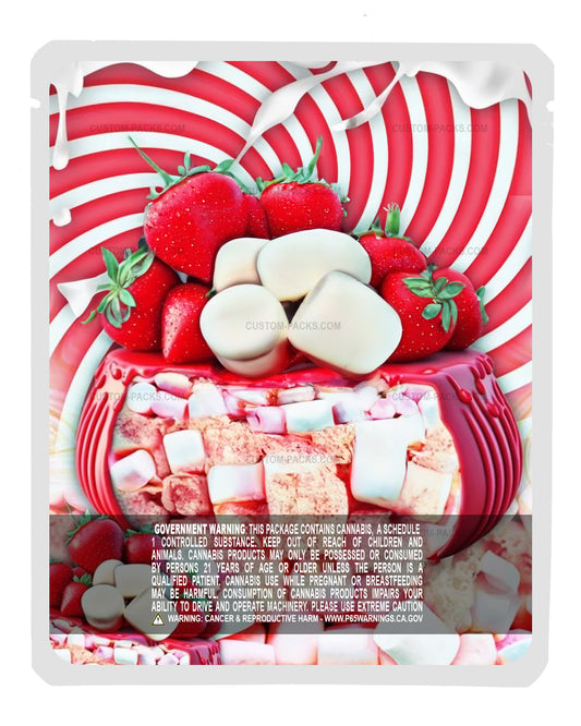 Strawberry Marshmallow Cake Customizable 3.5g Mylar Bags