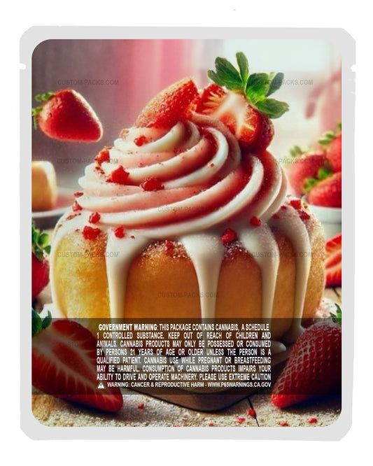 Strawberry Shortcake Cinnabon Customizable 3.5g Mylar Bags