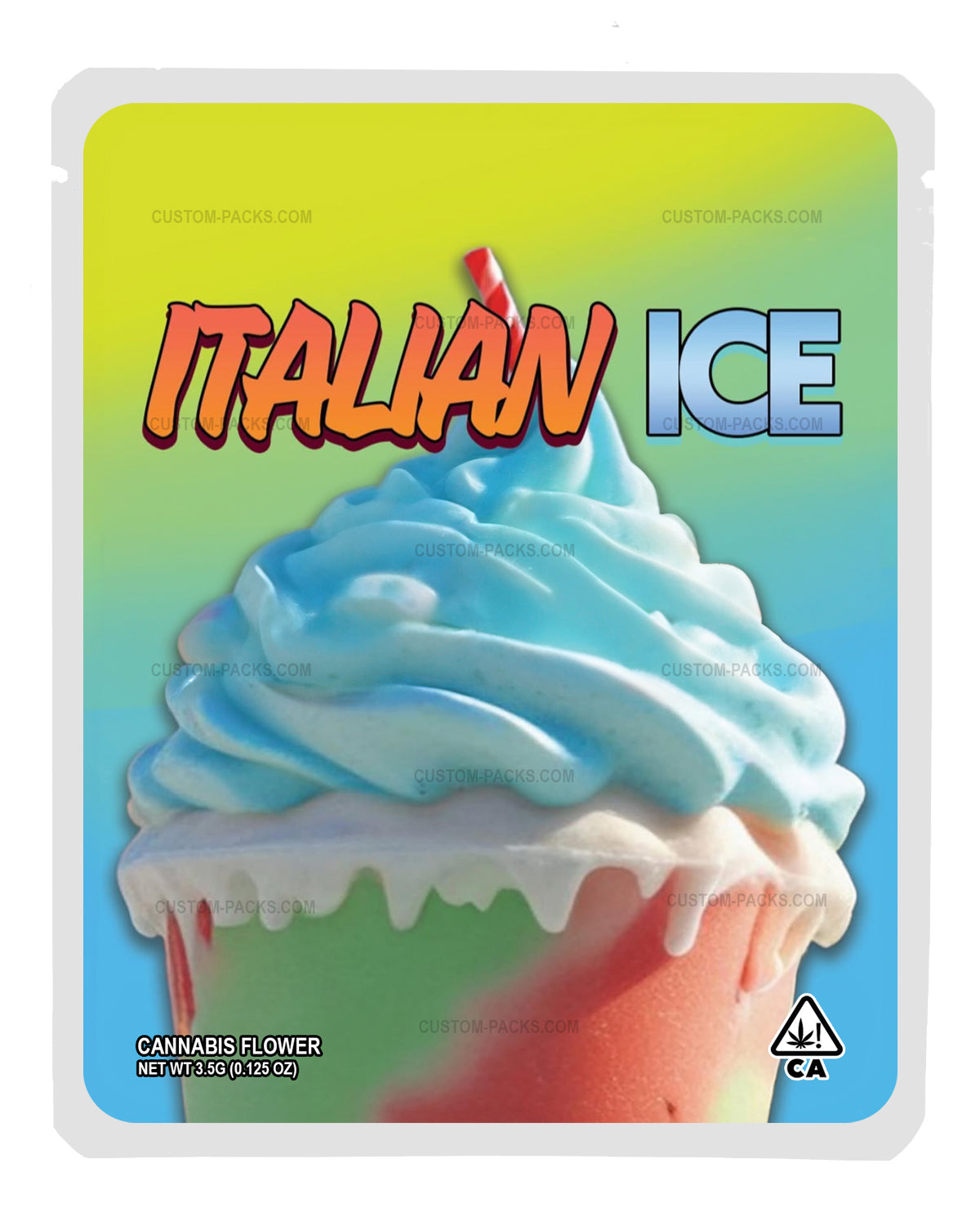 Italian Ice Customizable 3.5g Mylar Bags